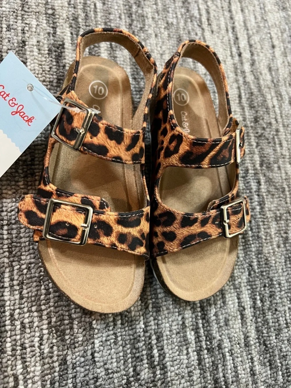 Cat & Jack Leopard Print Adjustable Buckle Sandals Various Size